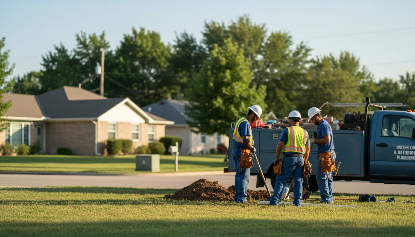 Residential water line and bathroom plumbing service in Fortville, IN